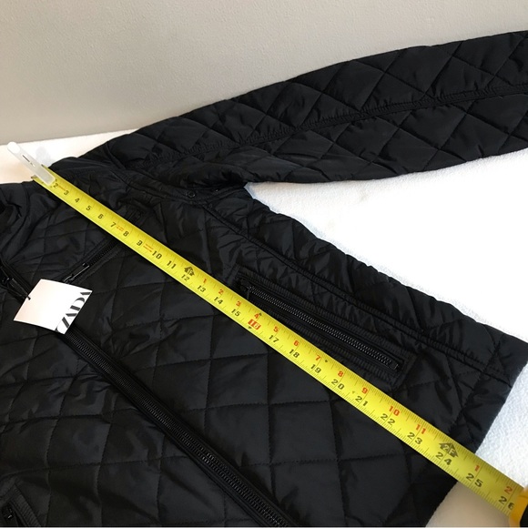 Zara mens black quilted bomber jacket size Small - Picture 8 of 10